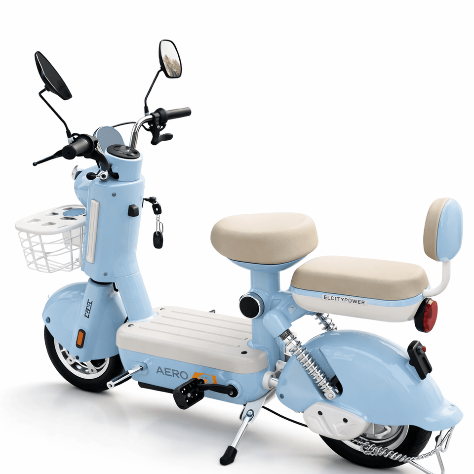 Aero Machiatto II Electric Scooter With Pedals – 25kmh  55km Range  48V 24Ah Graphene Battery