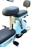 Aero Yoummy Electric Scooter With Pedals – Graphene Battery, Dual Seat, Baby Blue