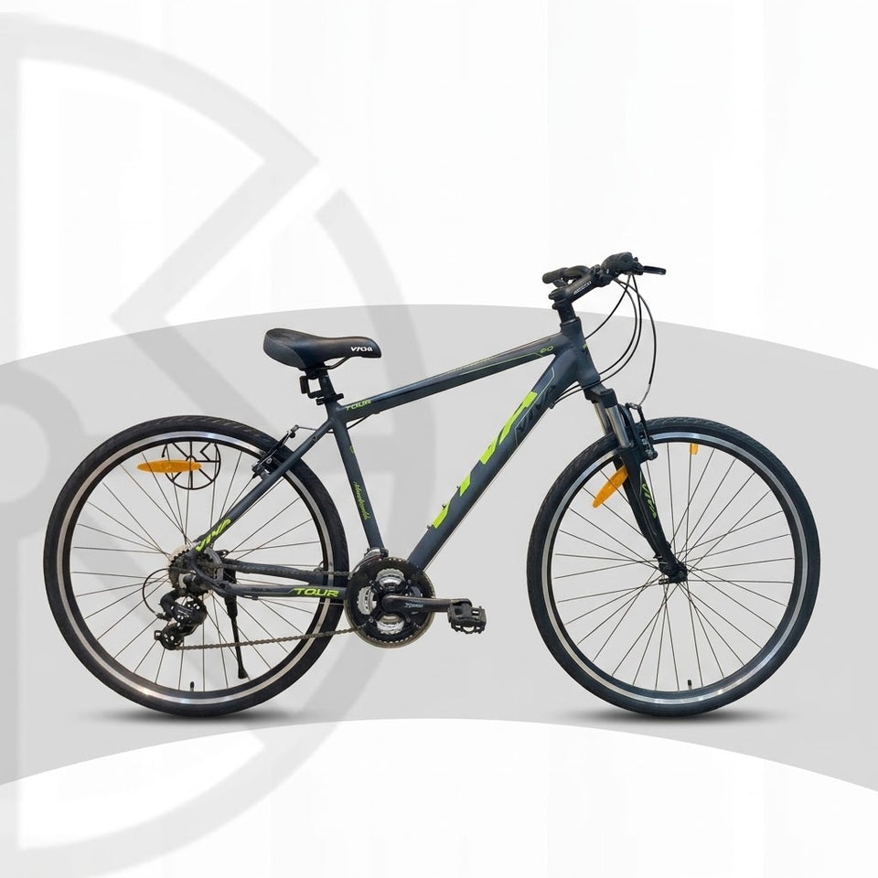 Viva Tour 2.0 Hybrid Bike – 21 Speed with Aluminum Frame & V-Brakes (Green)