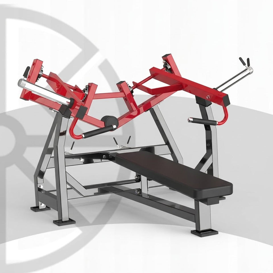 Iso-Lateral Flat Bench Press – AMV18 (Plate Loaded) – commercial gym equipment available at Train & Ride Egypt