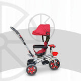 Kids Tricycle with Push Handle, Canopy & 360° Rotation (rad)
